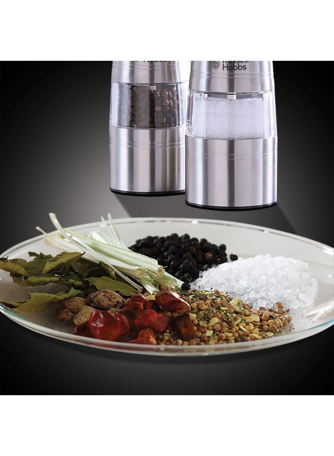 Russell Hobbs - Battery Powered Salt And Pepper Grinder 23460 Silver - Image 1