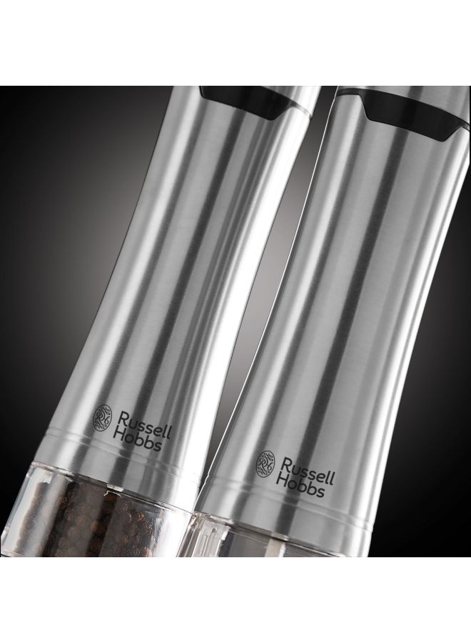 Russell Hobbs - Battery Powered Salt And Pepper Grinder 23460 Silver - Image 1