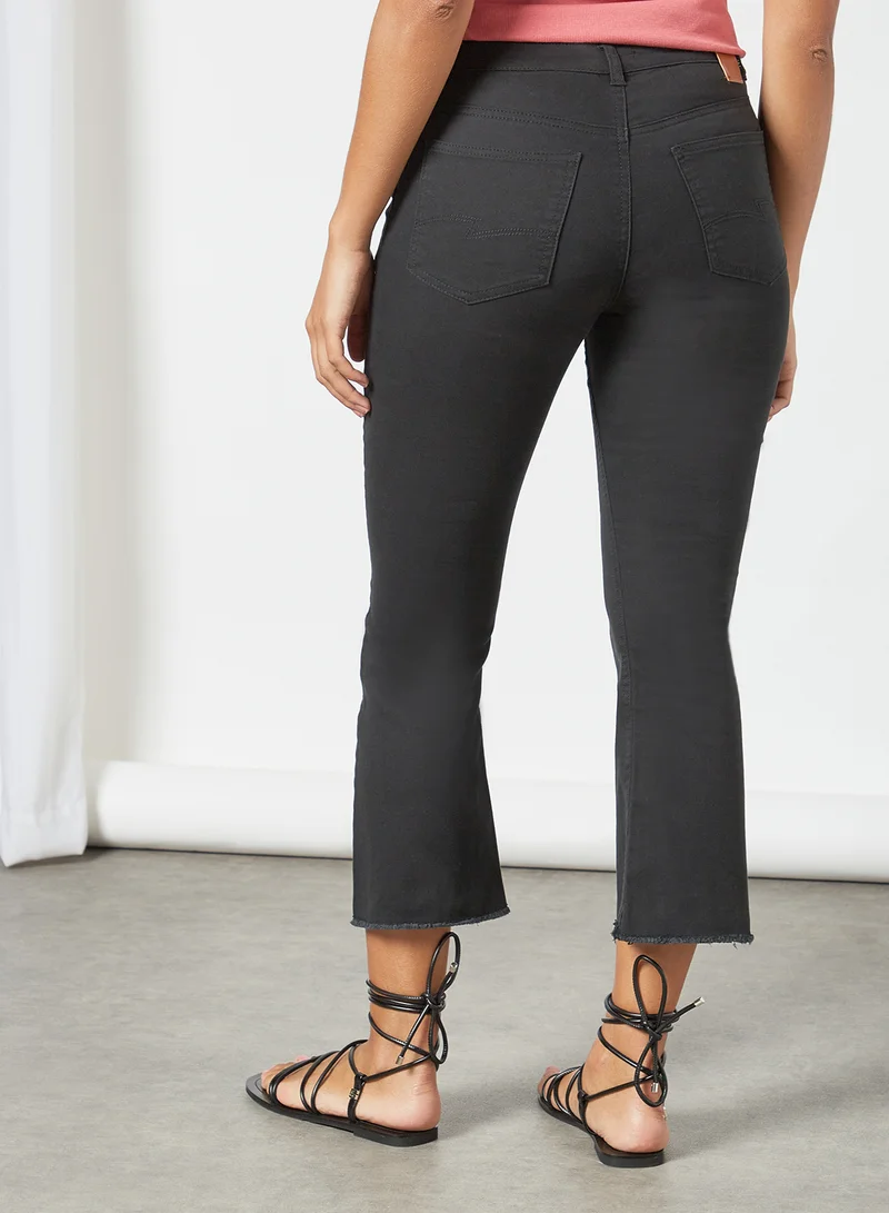 Piazza Italia Crop Flared Jeans Black