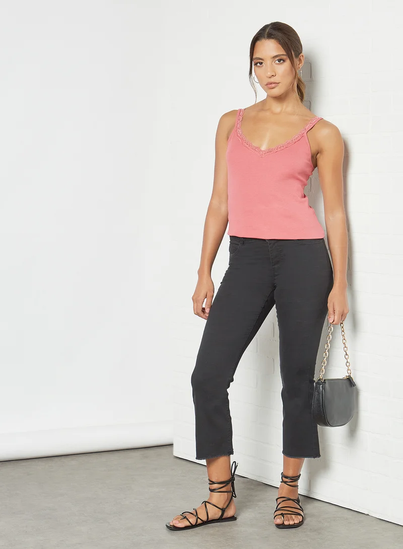 Piazza Italia Crop Flared Jeans Black