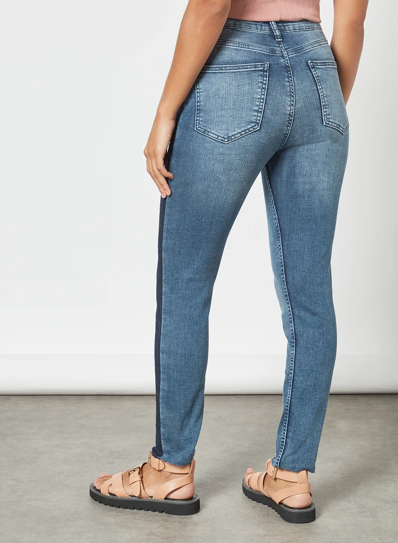 Piazza Italia Contrast Side Stripe Jeans Blue
