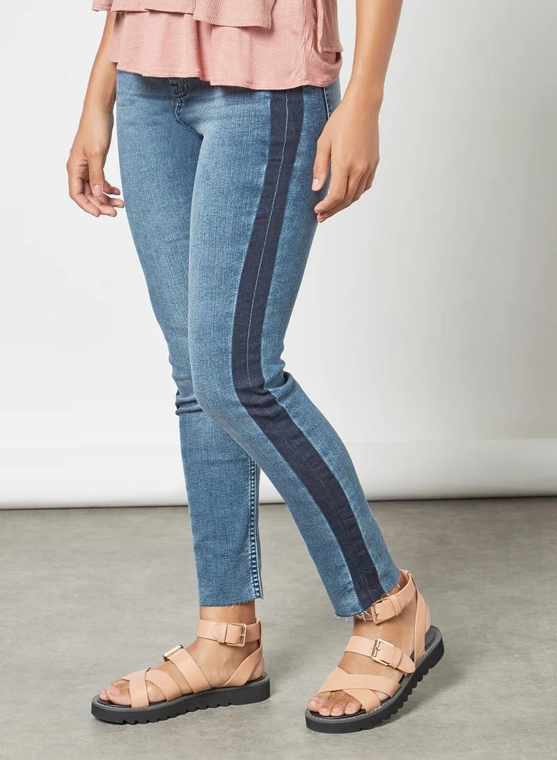 Piazza Italia Contrast Side Stripe Jeans Blue