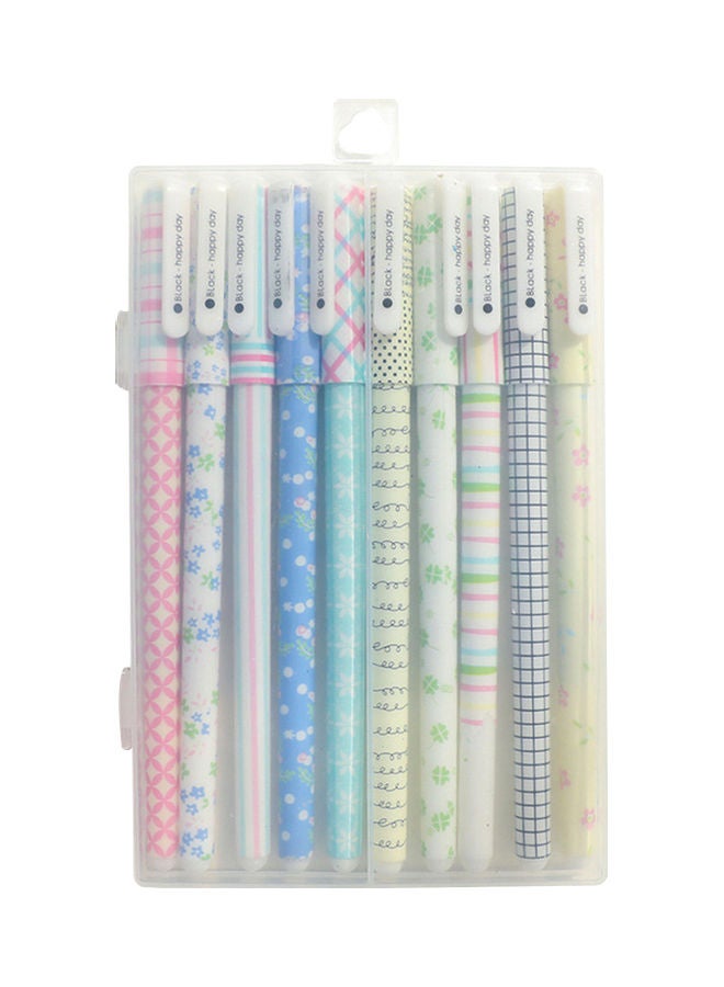 10-Piece Quick Drying Gel-Ink Pen Set Multicolour