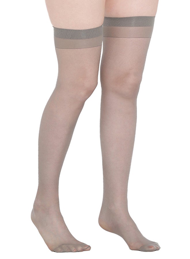 BYC Thigh High Stockings Dark Grey - Image 1