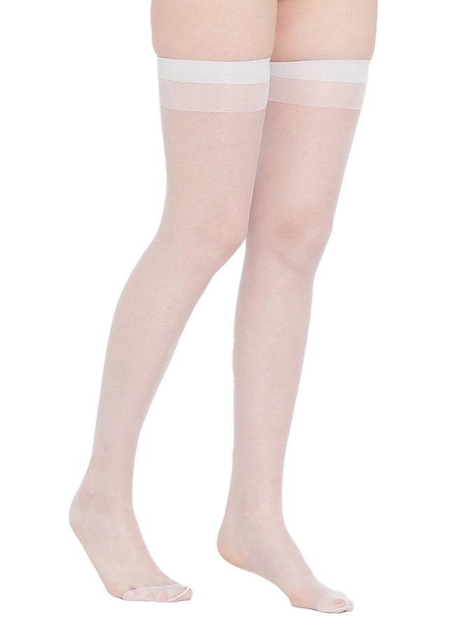 BYC Thigh High Stockings Light Grey - Image 1