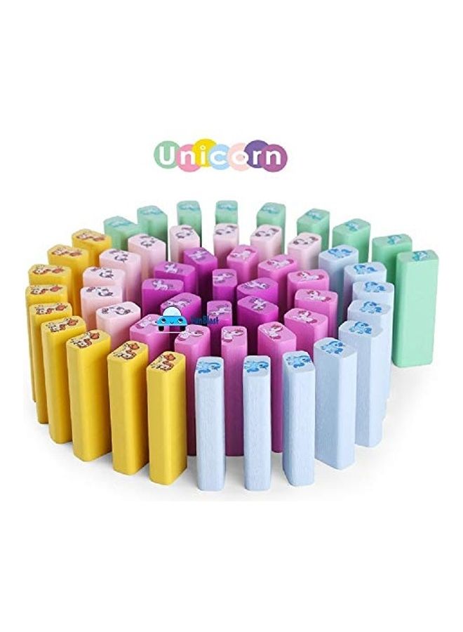 فنبلاست لعبة مكعبات بناء مُكونة من 54 قطعة خشبية بتصميم يونيكورن للأطفال - Image 2