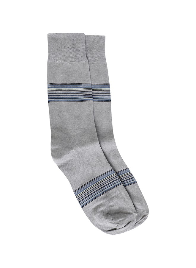BYC Printed Casual Crew Socks Light Grey - Image 1