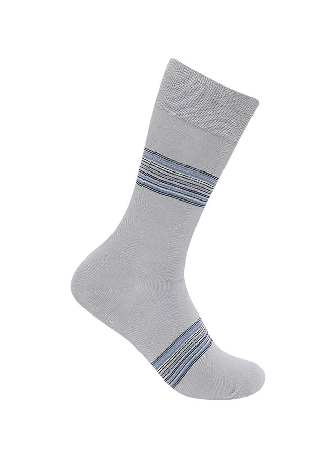 BYC Printed Casual Crew Socks Light Grey - Image 2