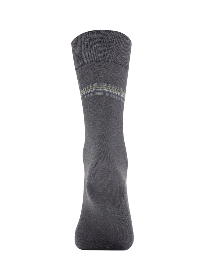 BYC Printed Casual Crew Socks Dark Grey - Image 3