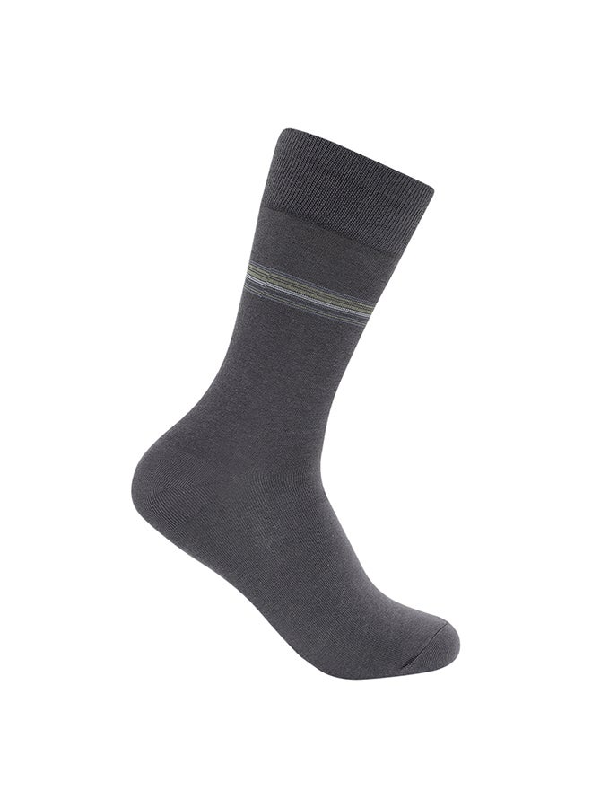 BYC Printed Casual Crew Socks Dark Grey - Image 2