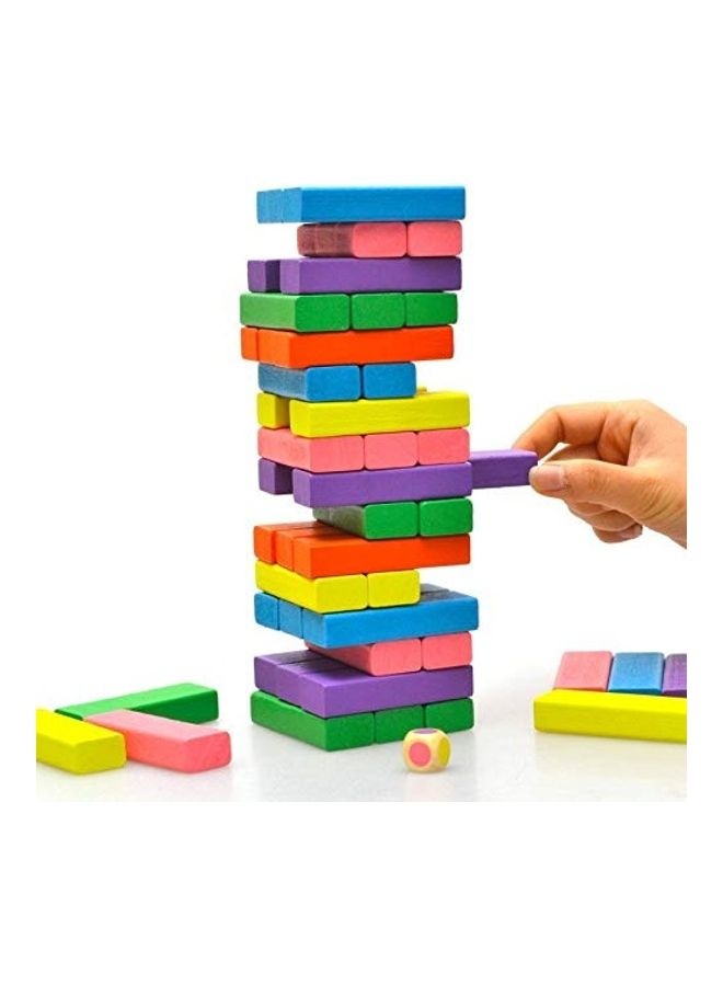 DD RETAILS 51-Piece Wooden Blocks Tumbling Tower Toys with Dices  - Image 1