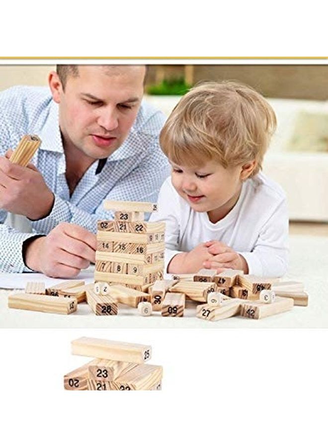 Brand Conquer 54-Piece Wooden Stacking Tower With Number Blocks - Image 2