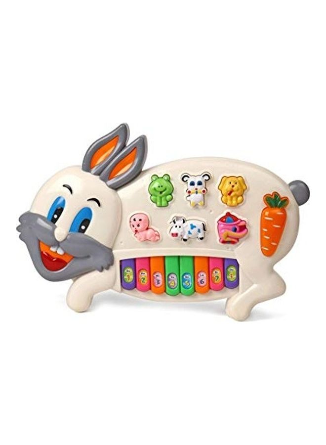mQFIT - Musical Rabbit Piano Toy With Flashing Light - Image 1