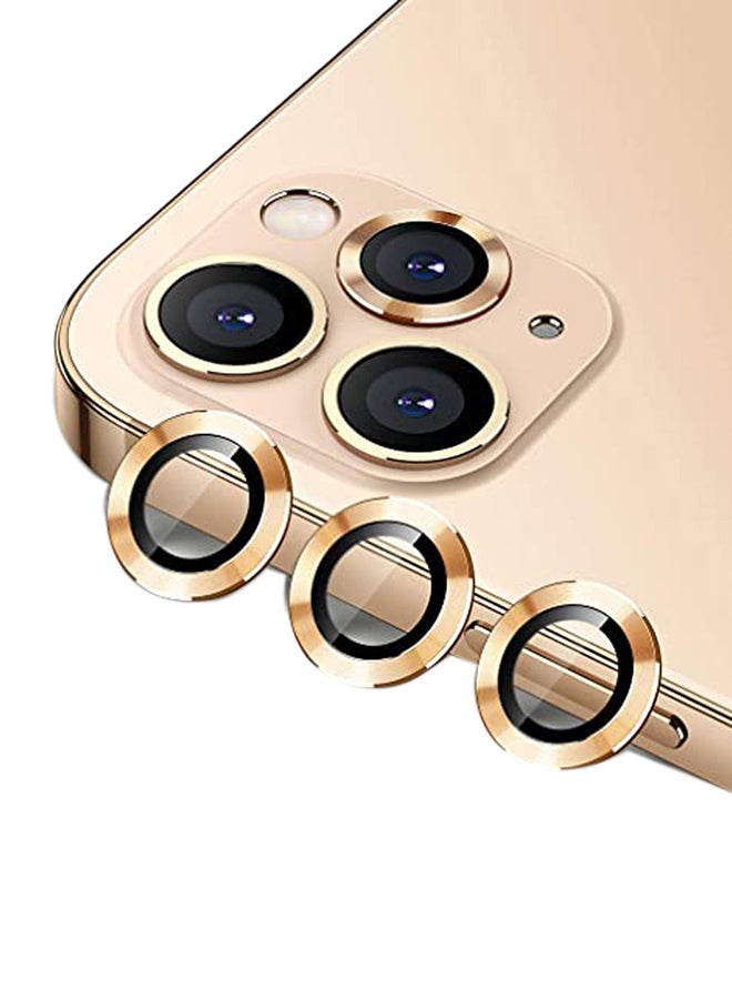 حافظة حماية من 3 قطع لعدسة الكاميرا لهاتف أبل آيفون 12 برو ماكس ذهبي - Image 1