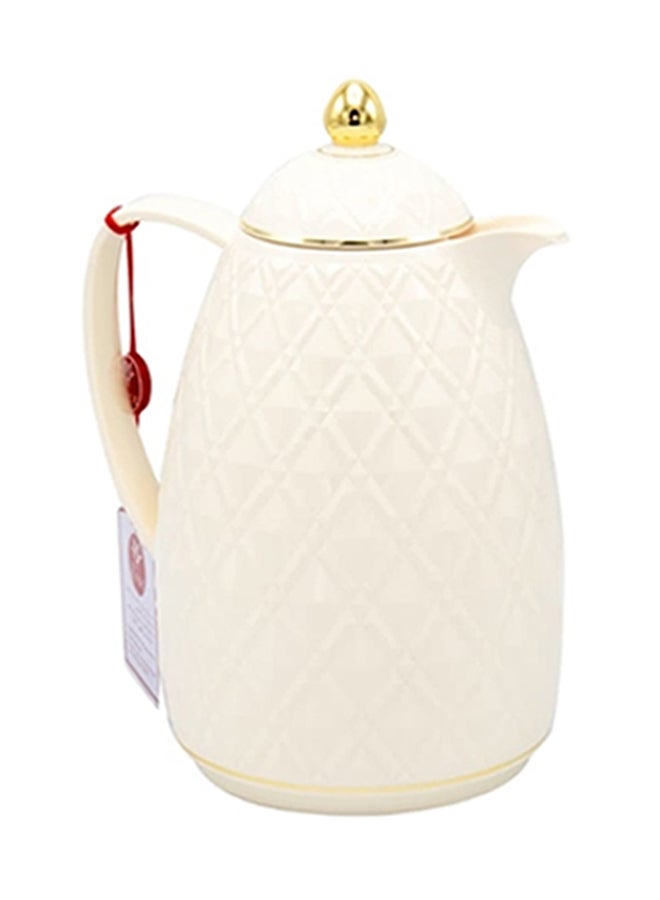 Rose Acrylic Thermos Flask White/Gold 0.6Liters - Image 1