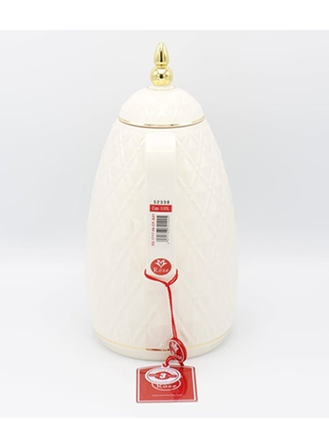 Rose Acrylic Thermos Flask White/Gold 0.6Liters - Image 2