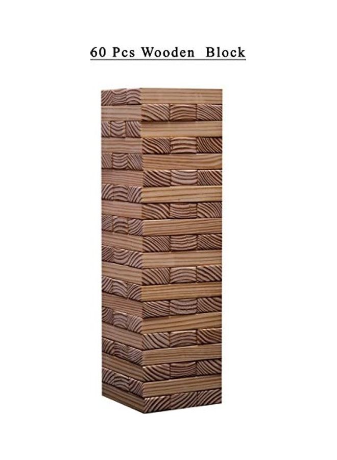 60-Piece Wooden Building Block Stacking - Image 3
