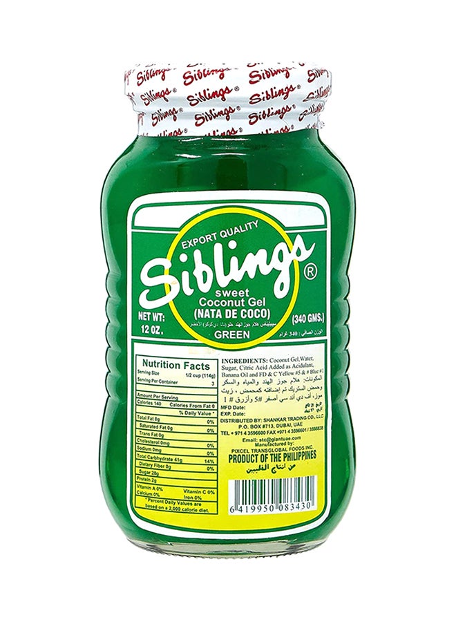 Siblings Sweet Coconut Gel Green 340grams - Image 1