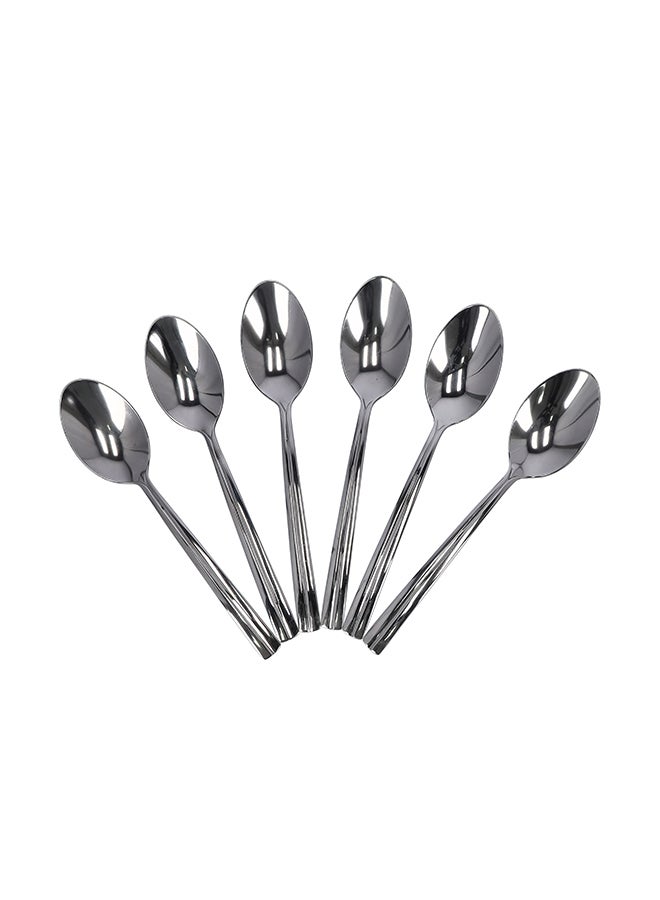 DELCASA 6-Piece Stainless Steel Table Spoon Silver 10cm  - Image 1