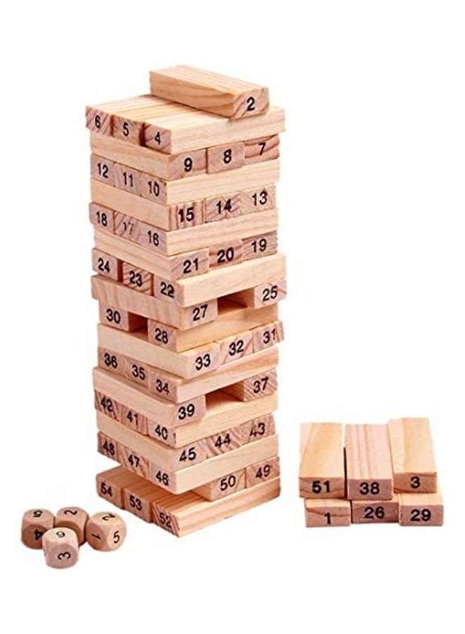 لعبة بناء المكعبات الخشبية المُرقمة مُكونة من 54 قطعة - Image 1