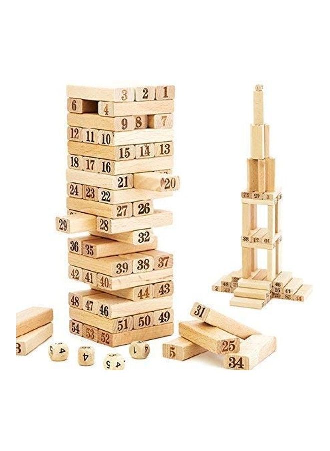 لعبة بناء المكعبات الخشبية المُرقمة مُكونة من 54 قطعة - Image 2