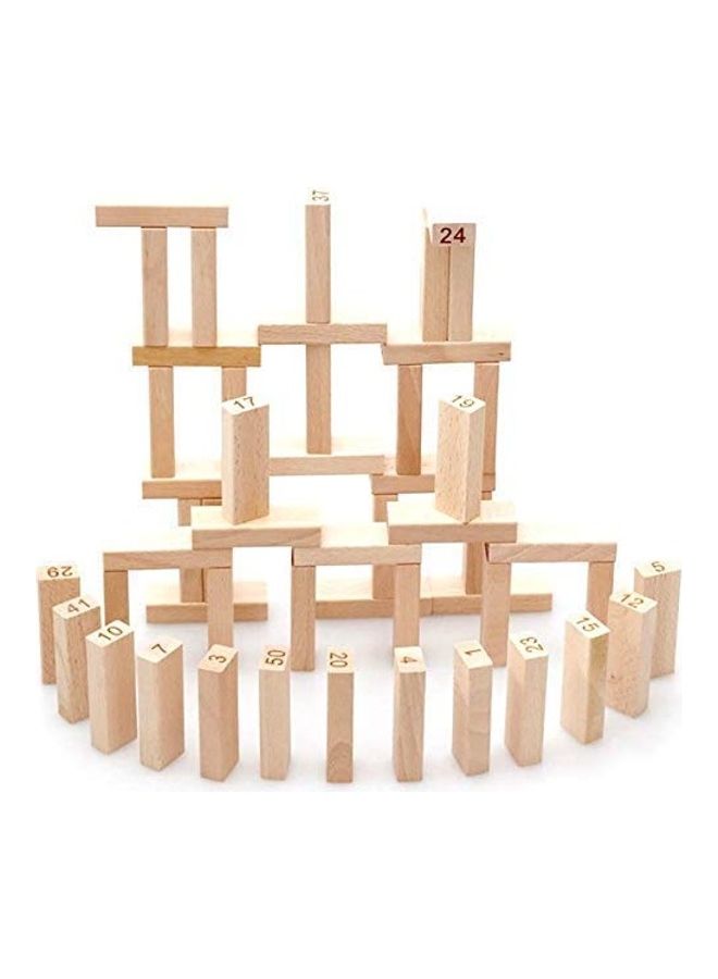 لعبة بناء المكعبات الخشبية المُرقمة مُكونة من 54 قطعة - Image 3