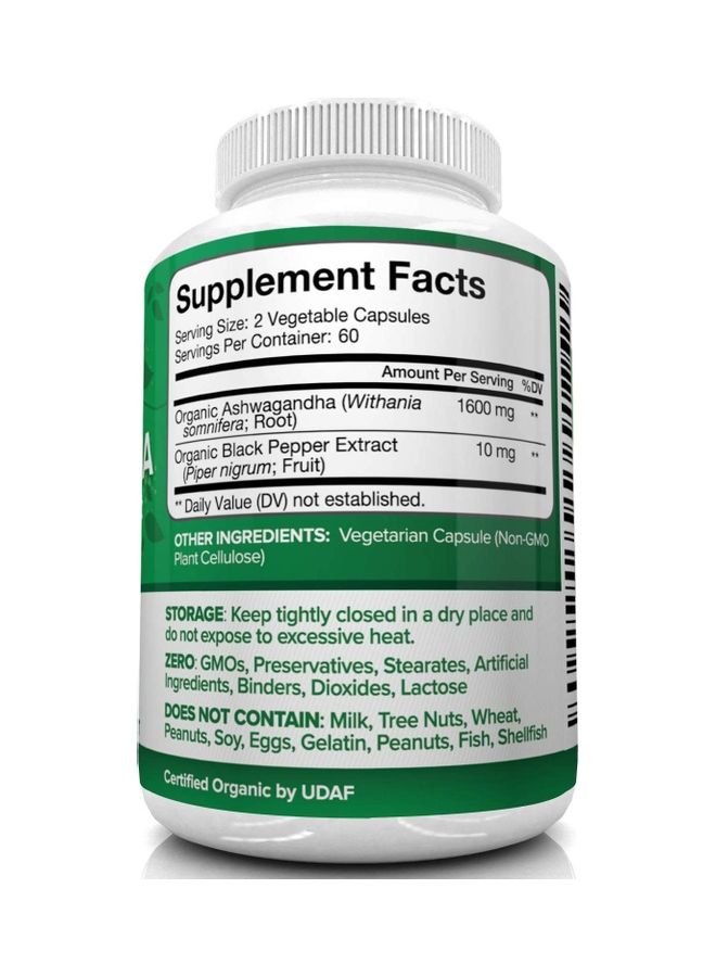 Nutrivein - Premium Organic Ashwagandha With Black Pepper Extract 1600mg - Image 1