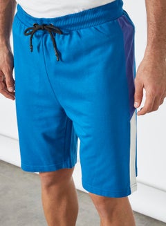 ABOF Side Stripe Detail Elastic Waistband Drawstring Shorts Blue/White  - Image 3