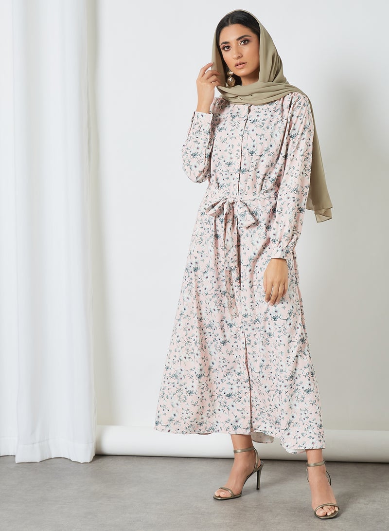 ANOTAH - Floral Print Maxi Dress Pink - Image 1