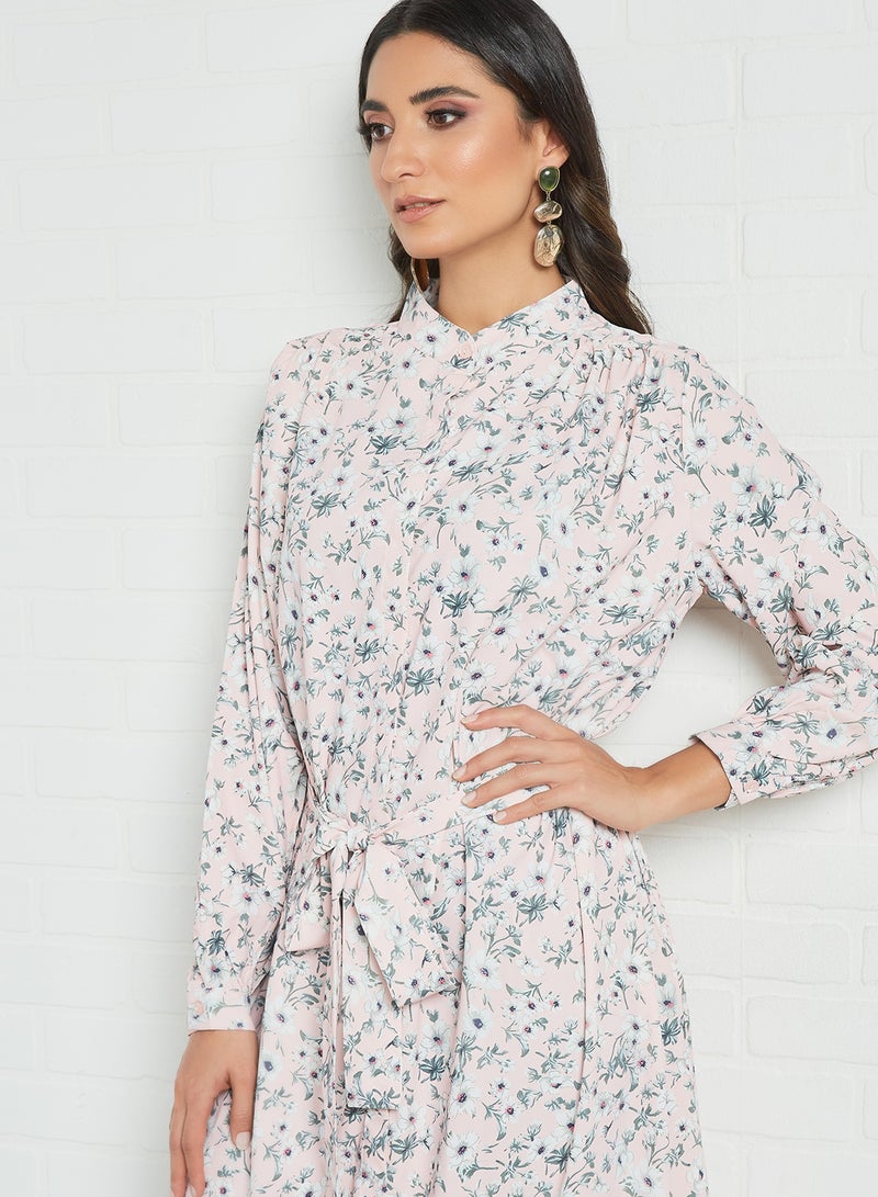ANOTAH - Floral Print Maxi Dress Pink - Image 1