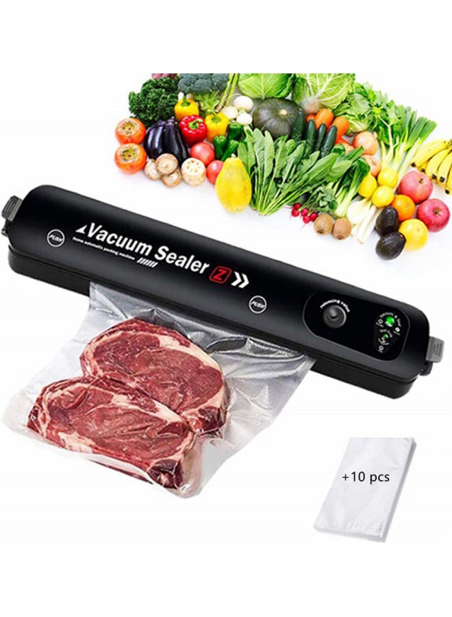 Automatic Food Sealer Machine for Food Preservation with 10 Bags VacuumSealer Black  - Image 1