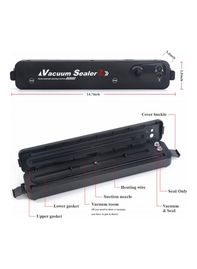 Automatic Food Sealer Machine for Food Preservation with 10 Bags VacuumSealer Black  - Image 3