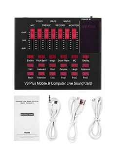 EzzySo V8 Plus Mobile And Computer Live Sound Card Black  - Image 2