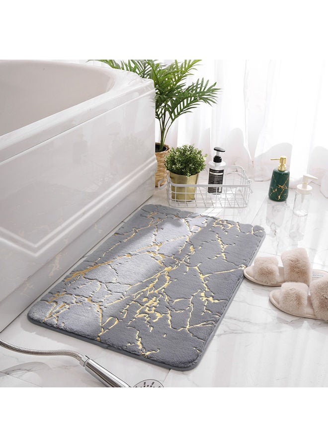 Anti Slip Imitation Rabbit Hair Floor Mat Grey/Gold 