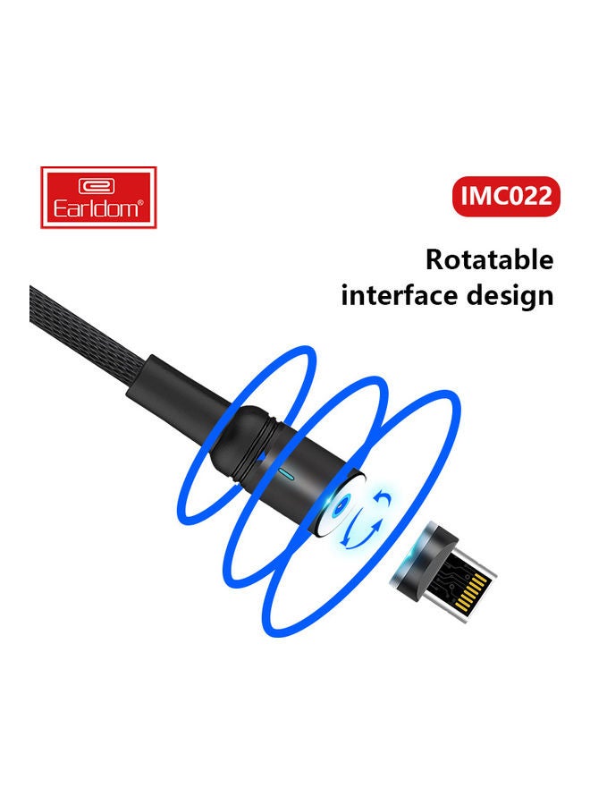 أيرلدوم كابل مغناطيسي للشحن  ونقل البيانات الكل في واحد أسود - Image 5