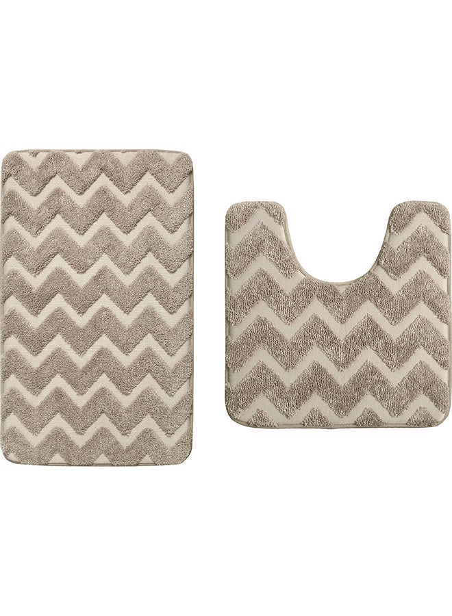 2-Piece Bathroom Bibulous Slippery Grey - Image 1