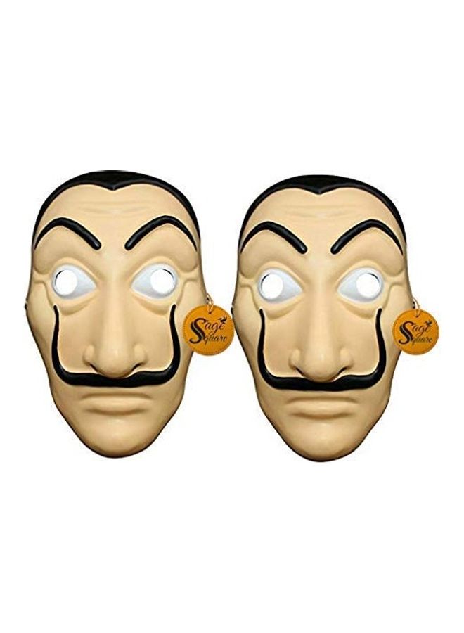 Sage Square 2-Piece Money Heist Salvador Dali Face Mask for Theme Party  - Image 1