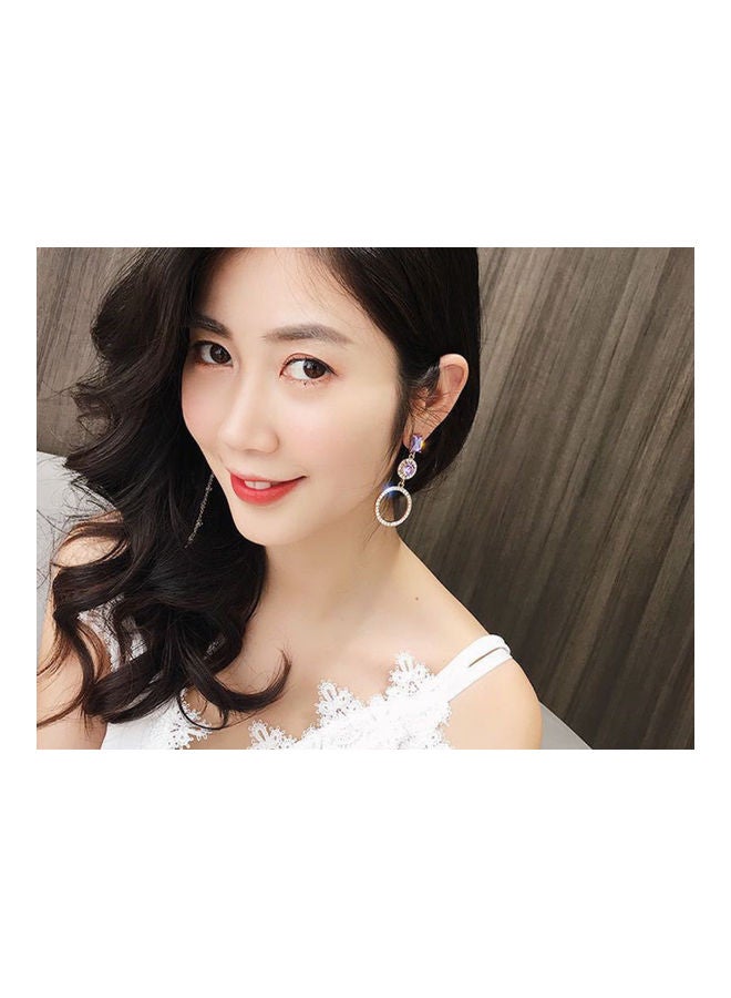 J.J Hand made Circle Temperament Tassel Earrings - Image 2