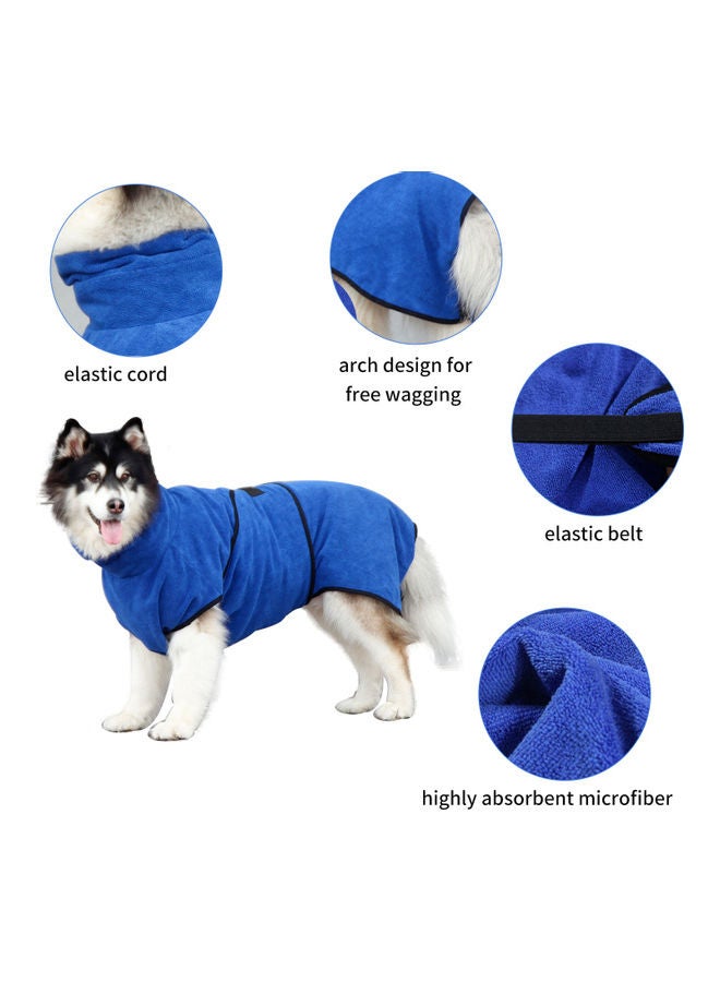 Dog Bathrobe Towel Blue - Image 3