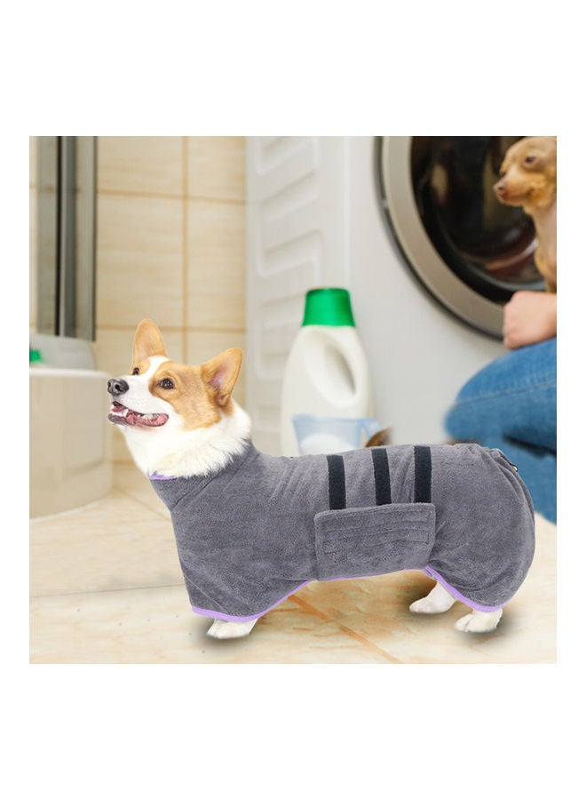 منشفة روب استحمام للكلاب رمادي - Image 2