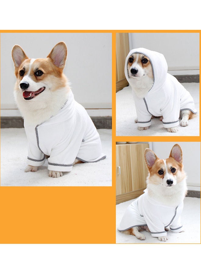Dog Bathrobe Towel White - Image 2