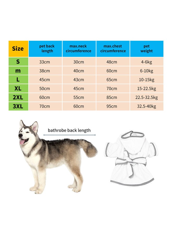 Dog Bathrobe Towel White - Image 3