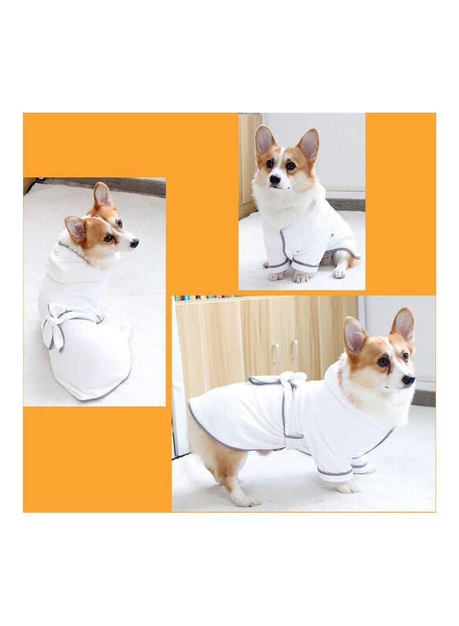 Dog Bathrobe Towel White - Image 4