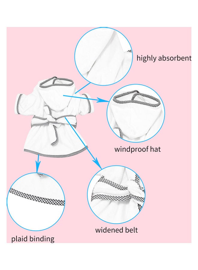 منشفة روب استحمام للكلاب أبيض - Image 3
