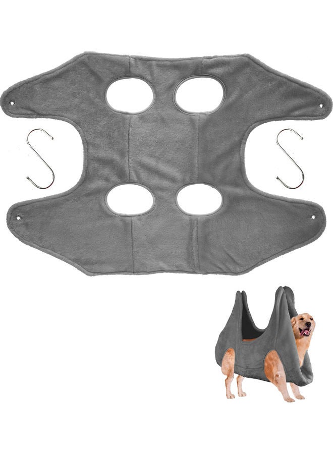 أرجوحة من القماش 2 في 1 لتشذيب شعر الكلاب رمادي - Image 4