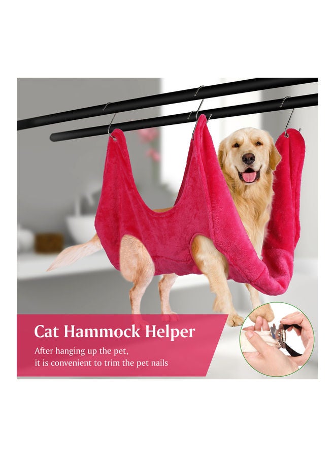 أرجوحة من القماش 2 في 1 لتشذيب شعر الكلاب أحمر - Image 2