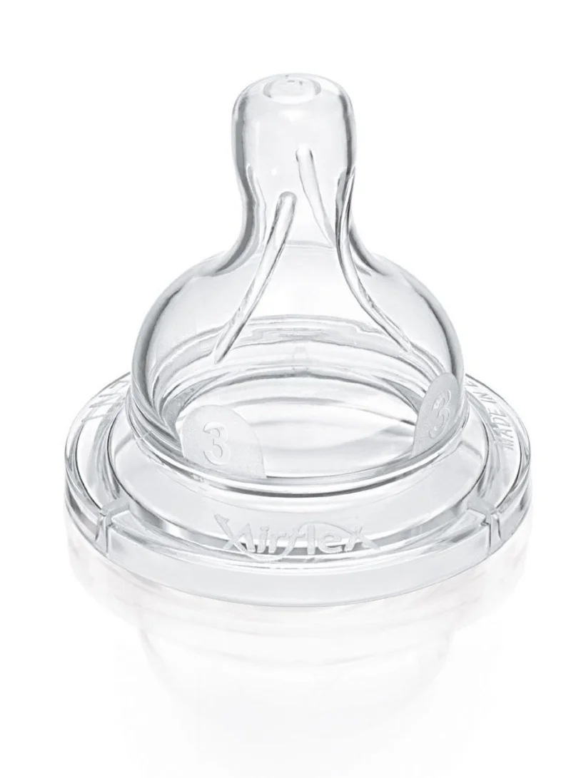 Philips Avent مجموعة من حلمتي رضاعة كلاسيك بلس بتدفق متوسط، شفاف
