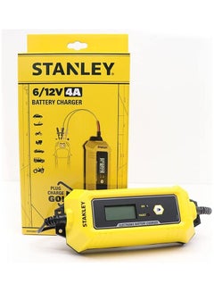 Stanley 6V/12V – 4AMP Battery Charger with Clip Connector  - Image 1