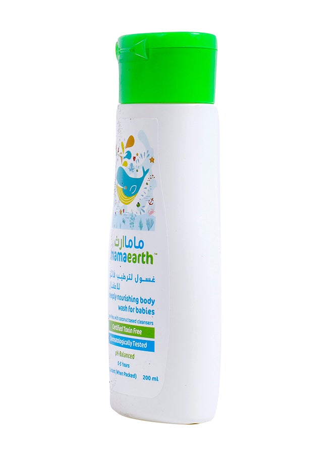 Mamaearth Toxic-free Dermatologically Tested Deeply Nourishing Body Wash for Babies with Cocounut Cleanser, 0-5 Years, 200ml - Image 2