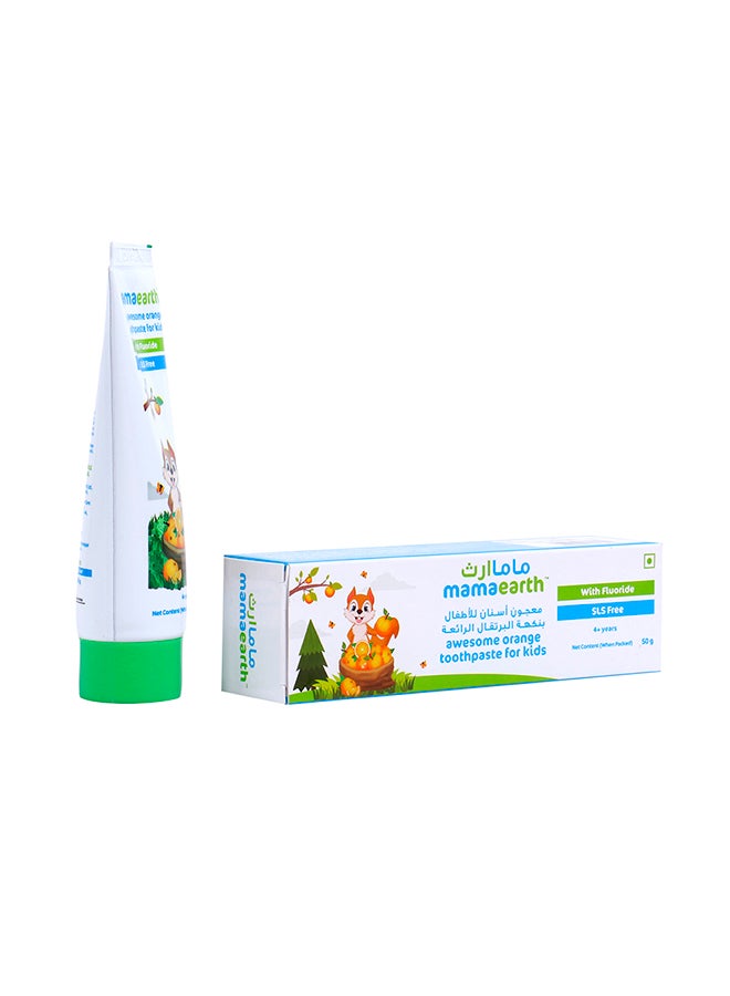 Mamaearth - Sulfate Free Awesome Orange Toothpaste For Kids With Fluoride - Image 1